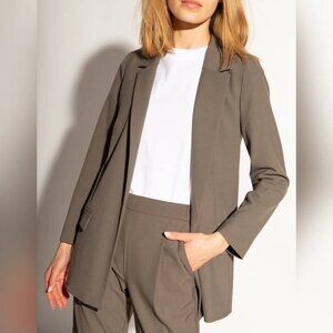 All Saints Aleida Khaki Green Oversized No-Closure Blazer